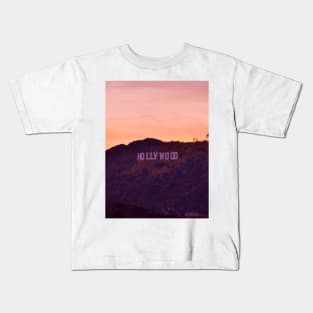 Hollywood sign sunset Kids T-Shirt